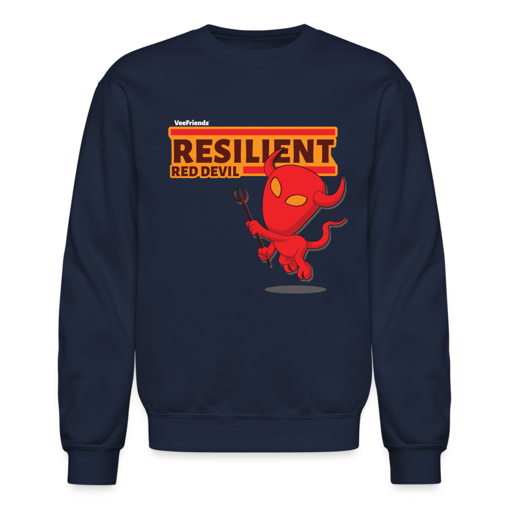 
            
                Load image into Gallery viewer, Resilient Red Devil Character Comfort Adult Crewneck Sweatshirt - navy
            
        