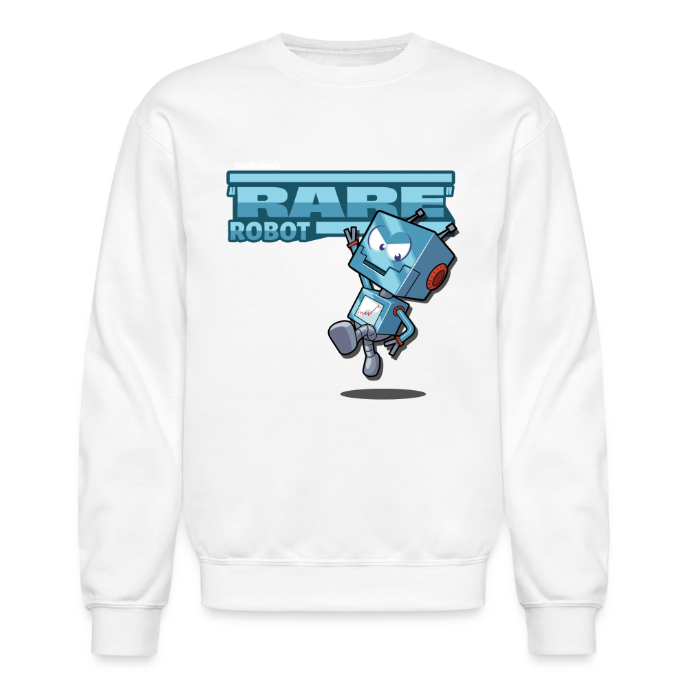 "Rare" Robot Character Comfort Adult Crewneck Sweatshirt - white
