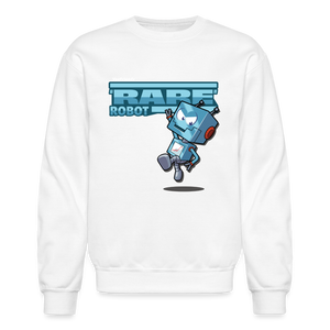 "Rare" Robot Character Comfort Adult Crewneck Sweatshirt - white