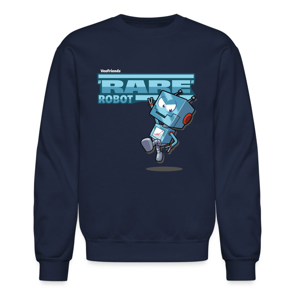 "Rare" Robot Character Comfort Adult Crewneck Sweatshirt - navy