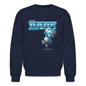 "Rare" Robot Character Comfort Adult Crewneck Sweatshirt - navy