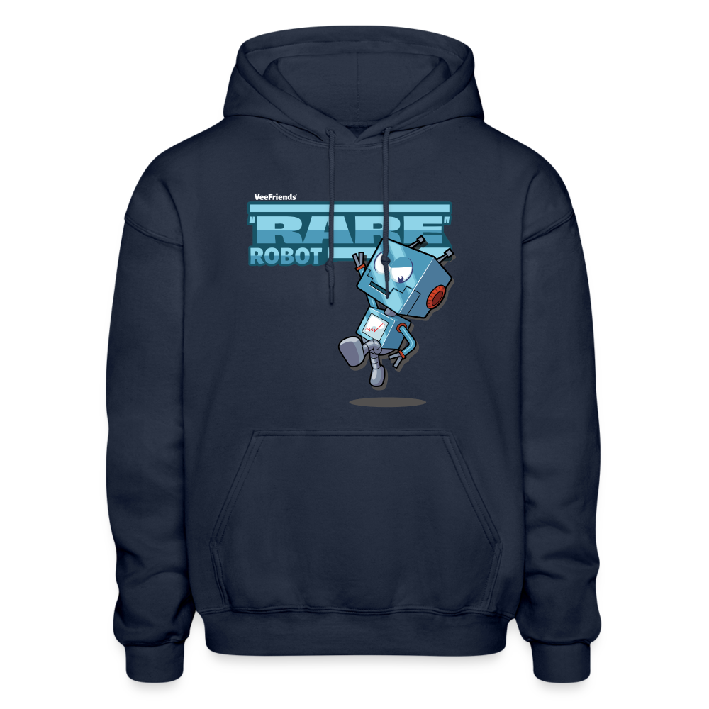 "Rare" Robot Character Comfort Adult Hoodie - navy