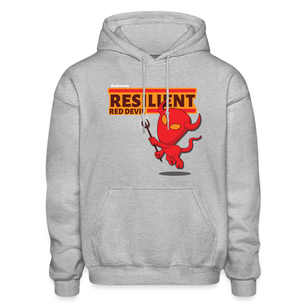 Resilient Red Devil Character Comfort Adult Hoodie - heather gray