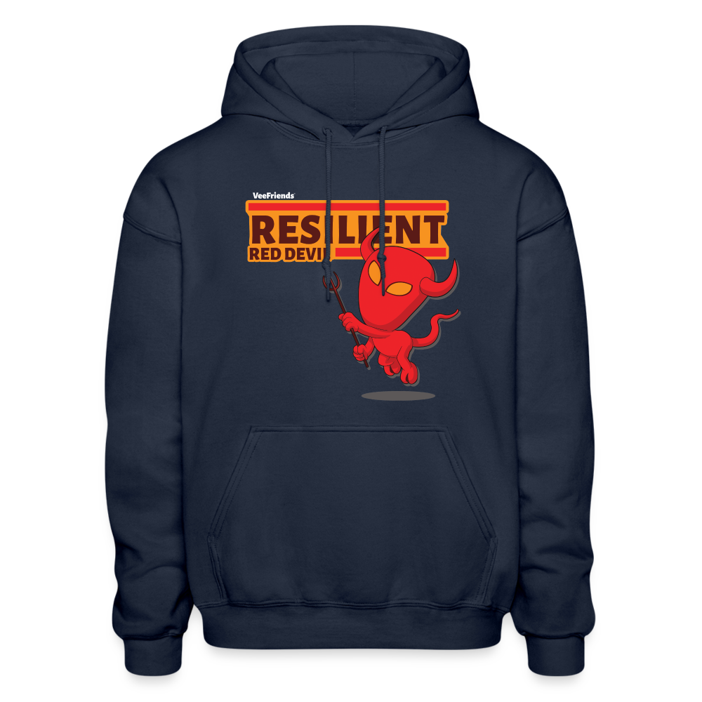 Resilient Red Devil Character Comfort Adult Hoodie - navy