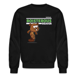 Boisterous Beaver Character Comfort Adult Crewneck Sweatshirt - black