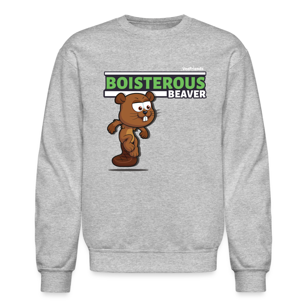 Boisterous Beaver Character Comfort Adult Crewneck Sweatshirt - heather gray