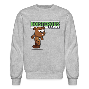 Boisterous Beaver Character Comfort Adult Crewneck Sweatshirt - heather gray