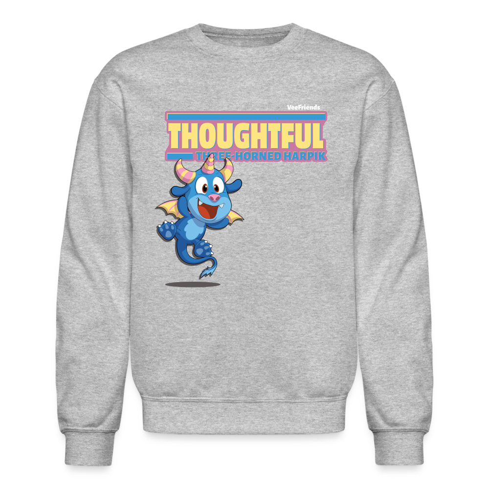 Thoughtful Three Horned Harpik Character Comfort Adult Crewneck Sweatshirt - heather gray