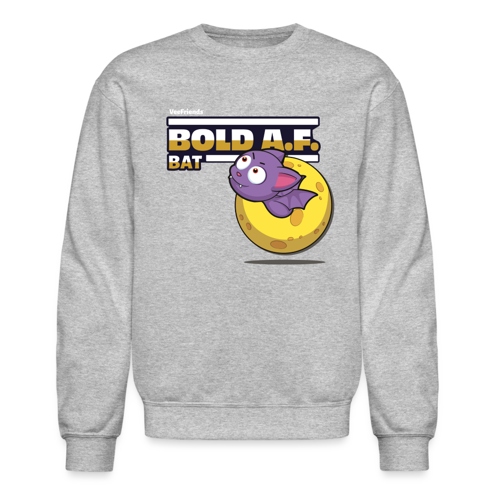 Bold A.F. Bat Character Comfort Adult Crewneck Sweatshirt - heather gray