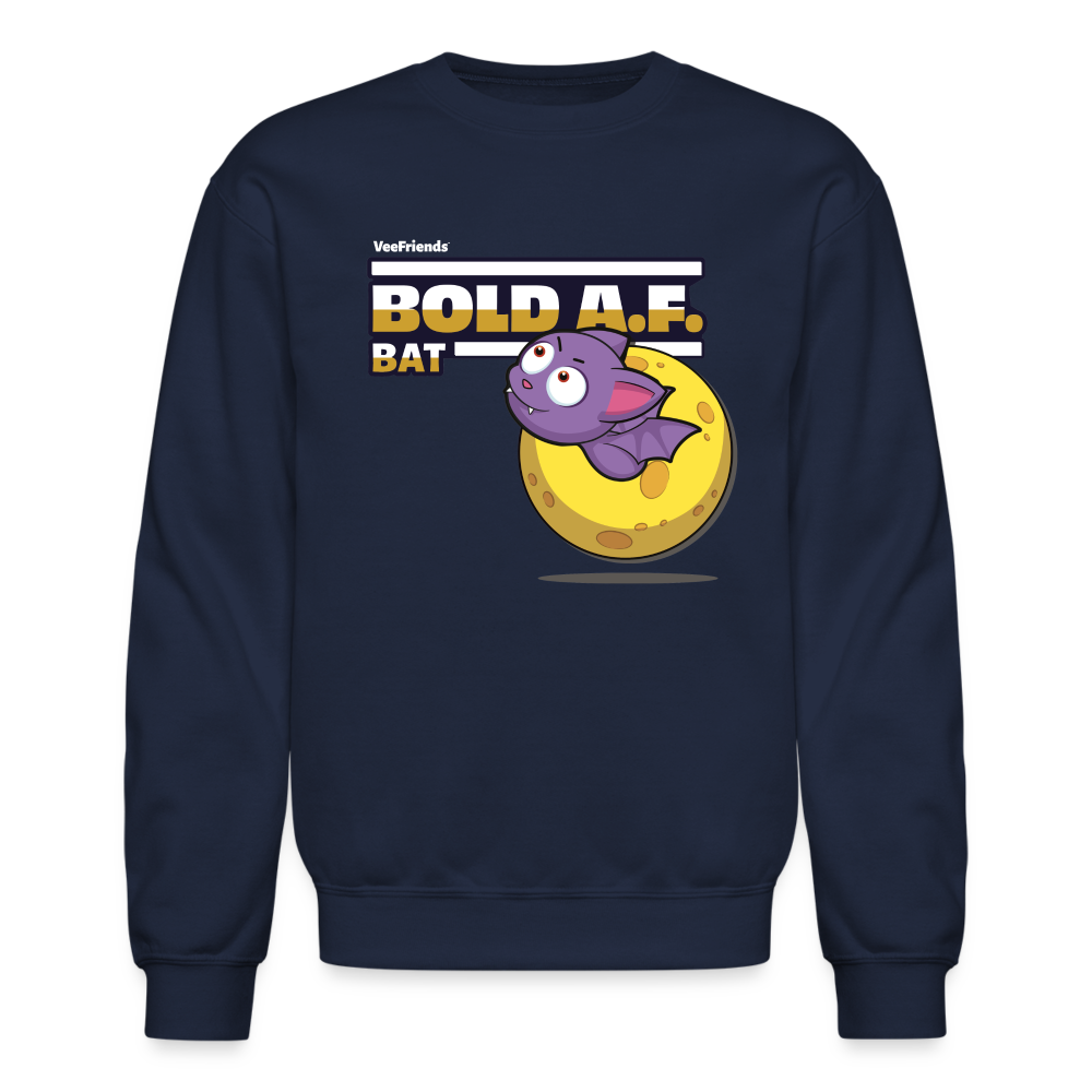 Bold A.F. Bat Character Comfort Adult Crewneck Sweatshirt - navy