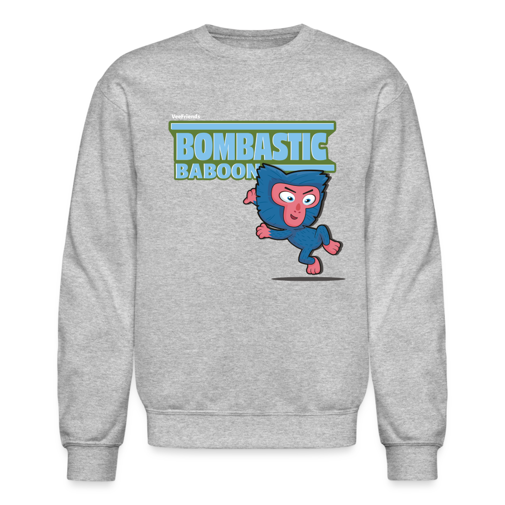 Bombastic Baboon Character Comfort Adult Crewneck Sweatshirt - heather gray