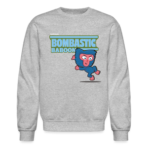 Bombastic Baboon Character Comfort Adult Crewneck Sweatshirt - heather gray