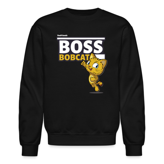 Boss Bobcat Character Comfort Adult Crewneck Sweatshirt - black