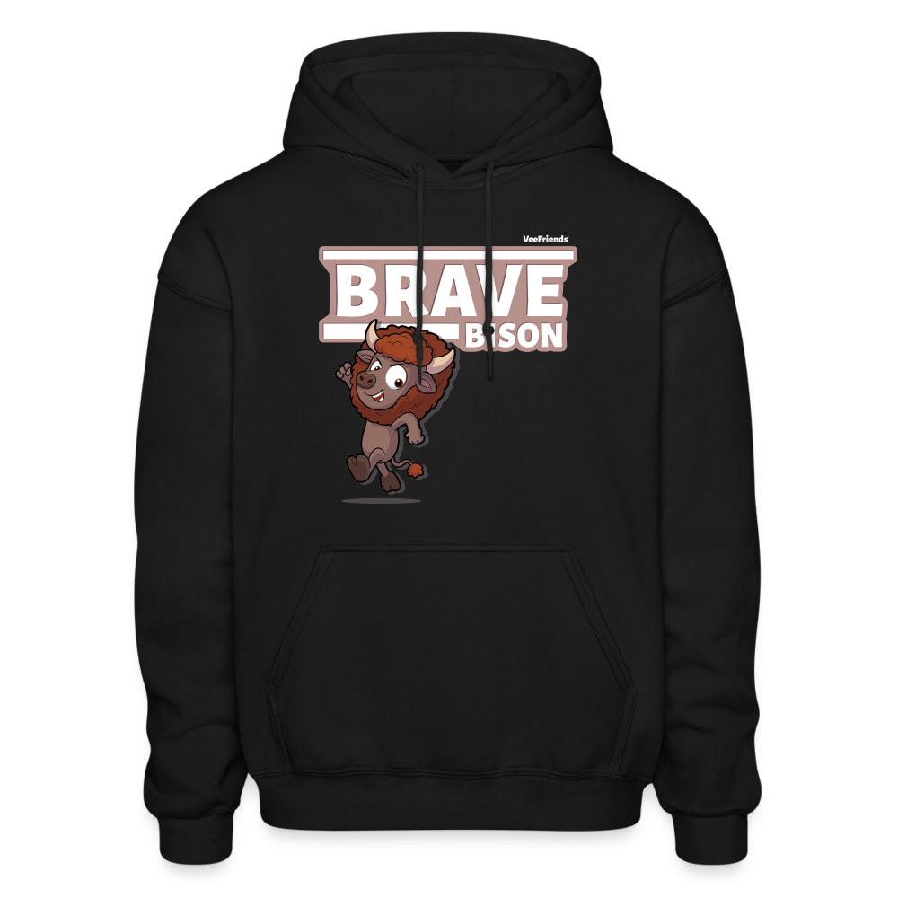 Brave Bison Character Comfort Adult Hoodie - black