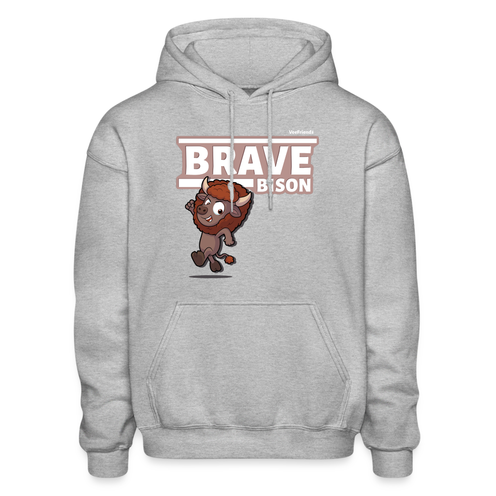 Brave Bison Character Comfort Adult Hoodie - heather gray