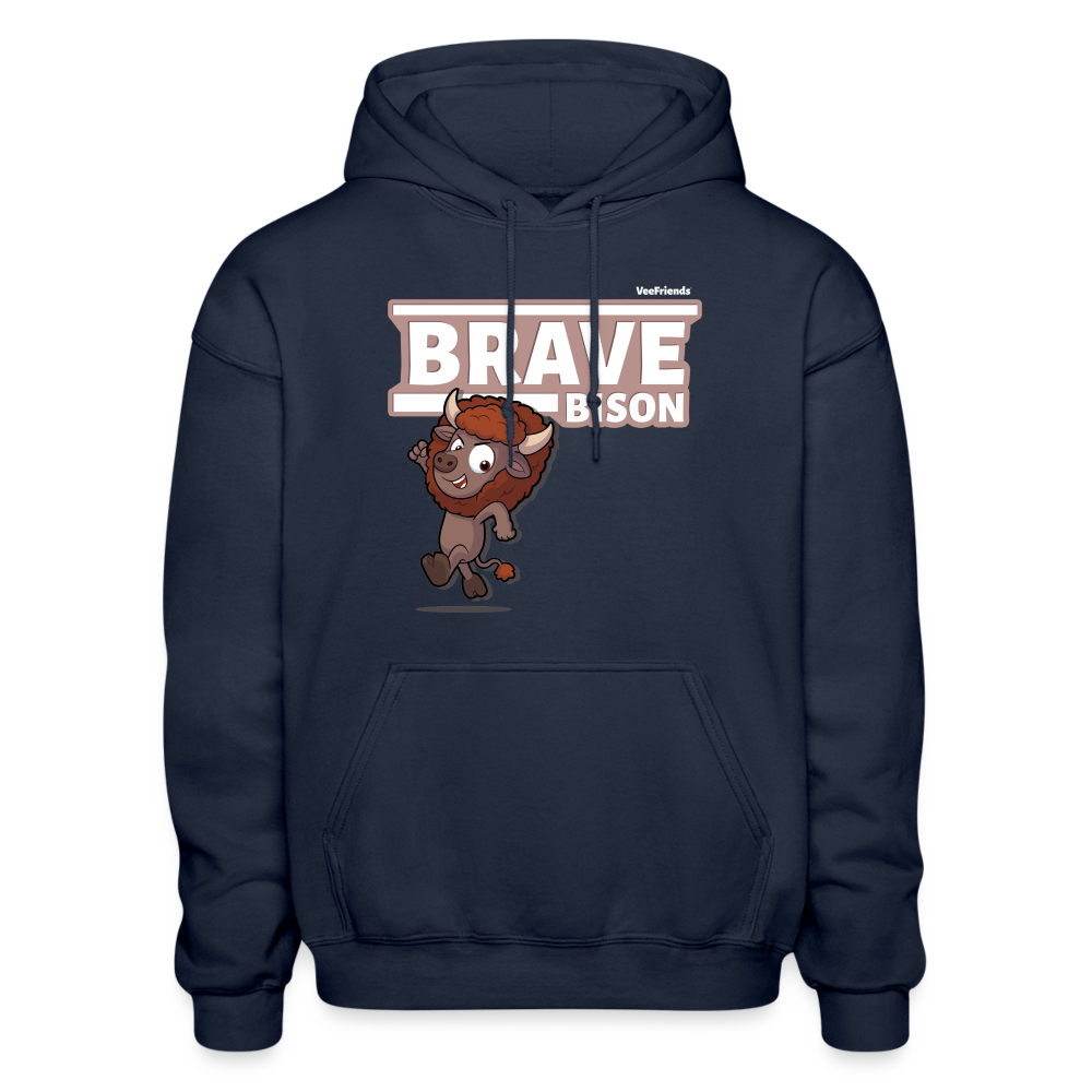 Brave Bison Character Comfort Adult Hoodie - navy