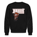 Brave Bison Character Comfort Adult Crewneck Sweatshirt - black