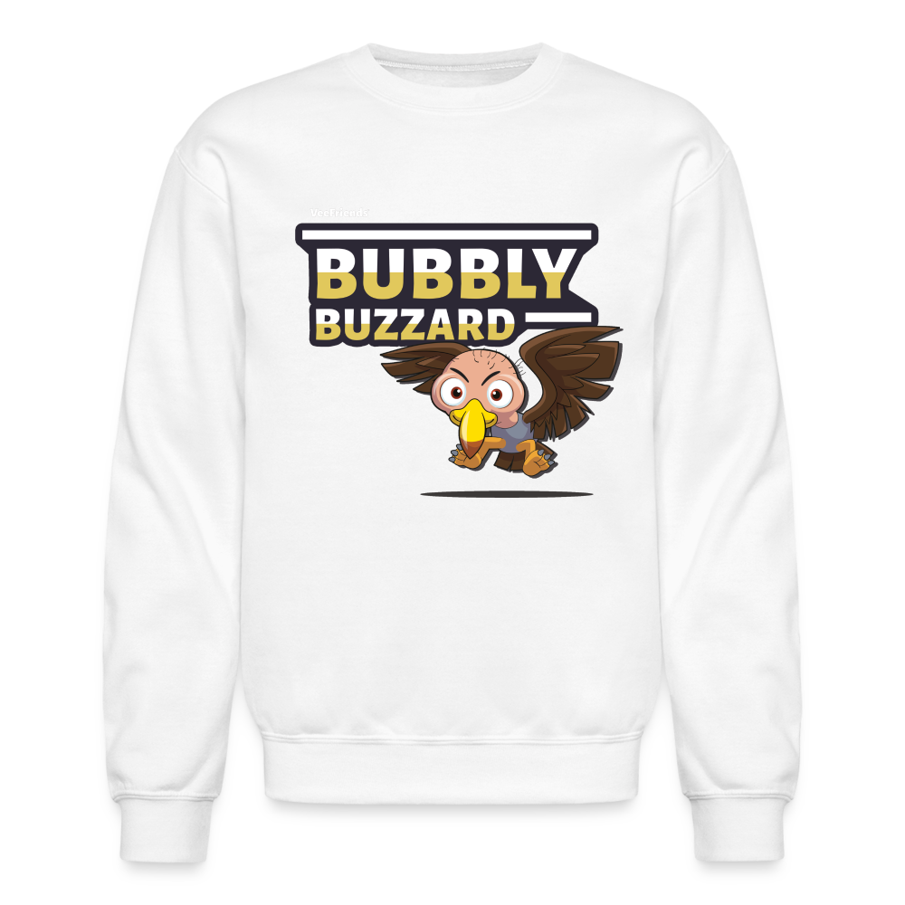 Bubbly Buzzard Character Comfort Adult Crewneck Sweatshirt - white