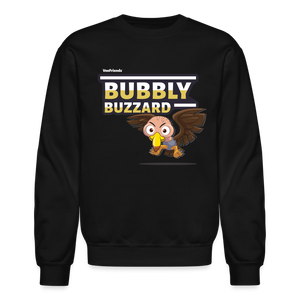 Bubbly Buzzard Character Comfort Adult Crewneck Sweatshirt - black