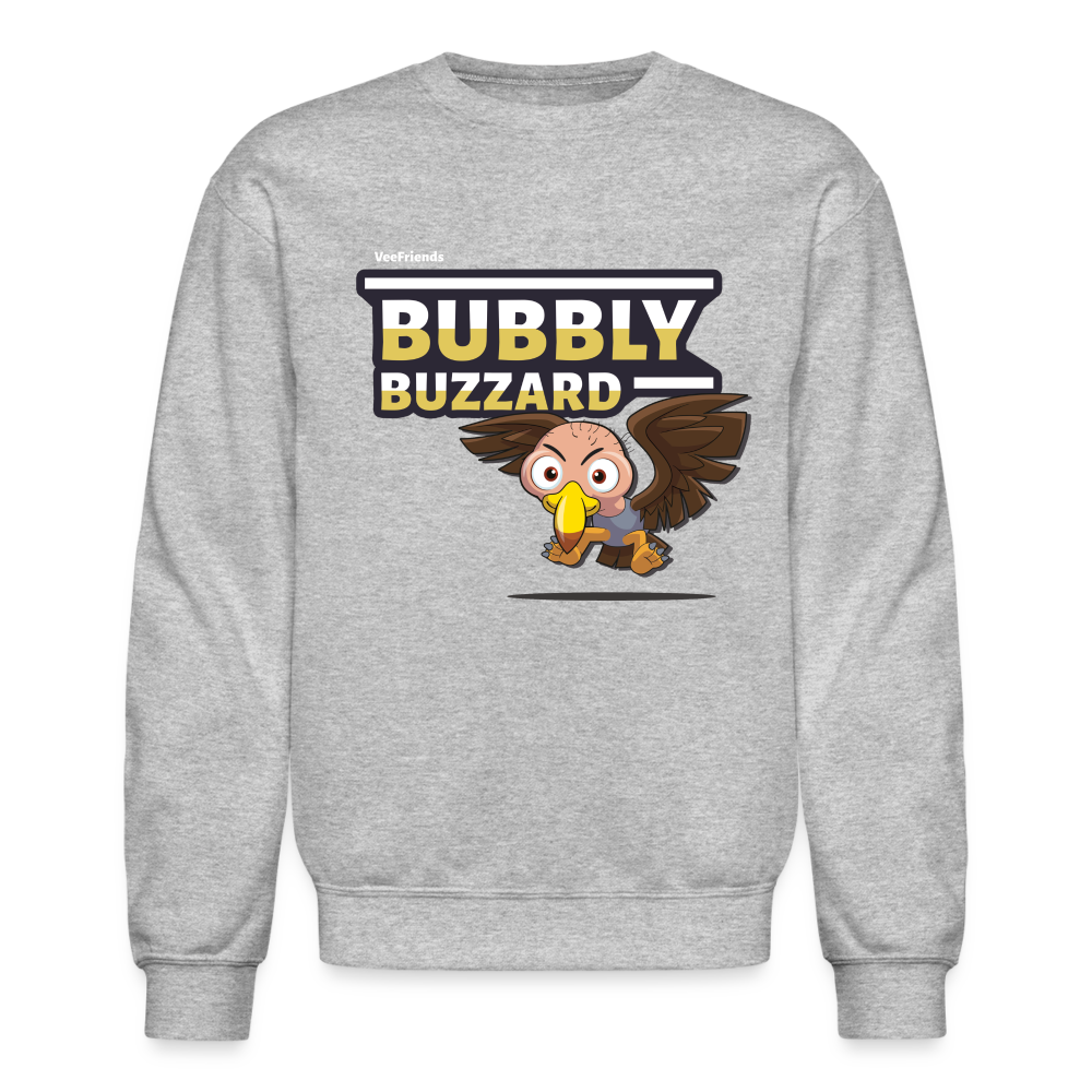Bubbly Buzzard Character Comfort Adult Crewneck Sweatshirt - heather gray