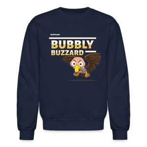 Bubbly Buzzard Character Comfort Adult Crewneck Sweatshirt - navy