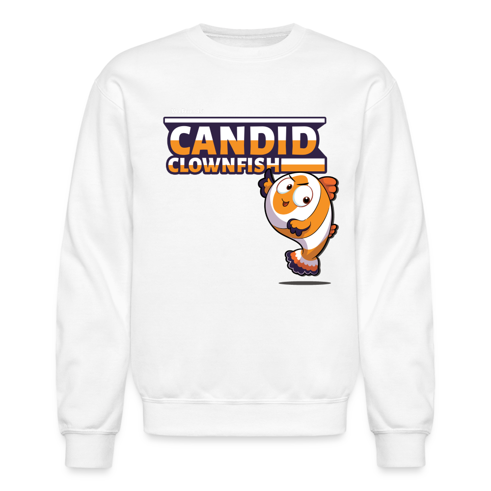 Candid Clownfish Character Comfort Adult Crewneck Sweatshirt - white