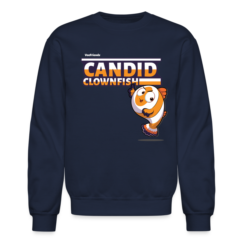 Candid Clownfish Character Comfort Adult Crewneck Sweatshirt - navy