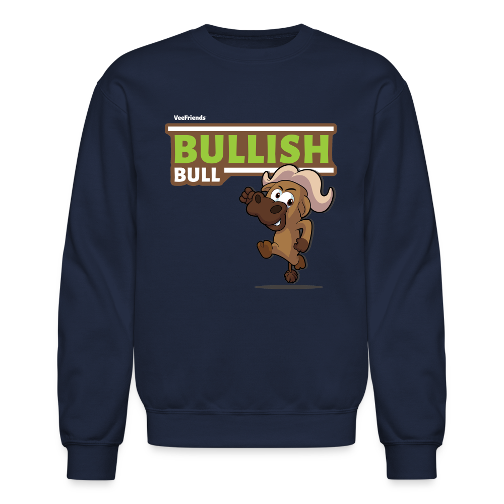Bullish Bull Character Comfort Adult Crewneck Sweatshirt - navy