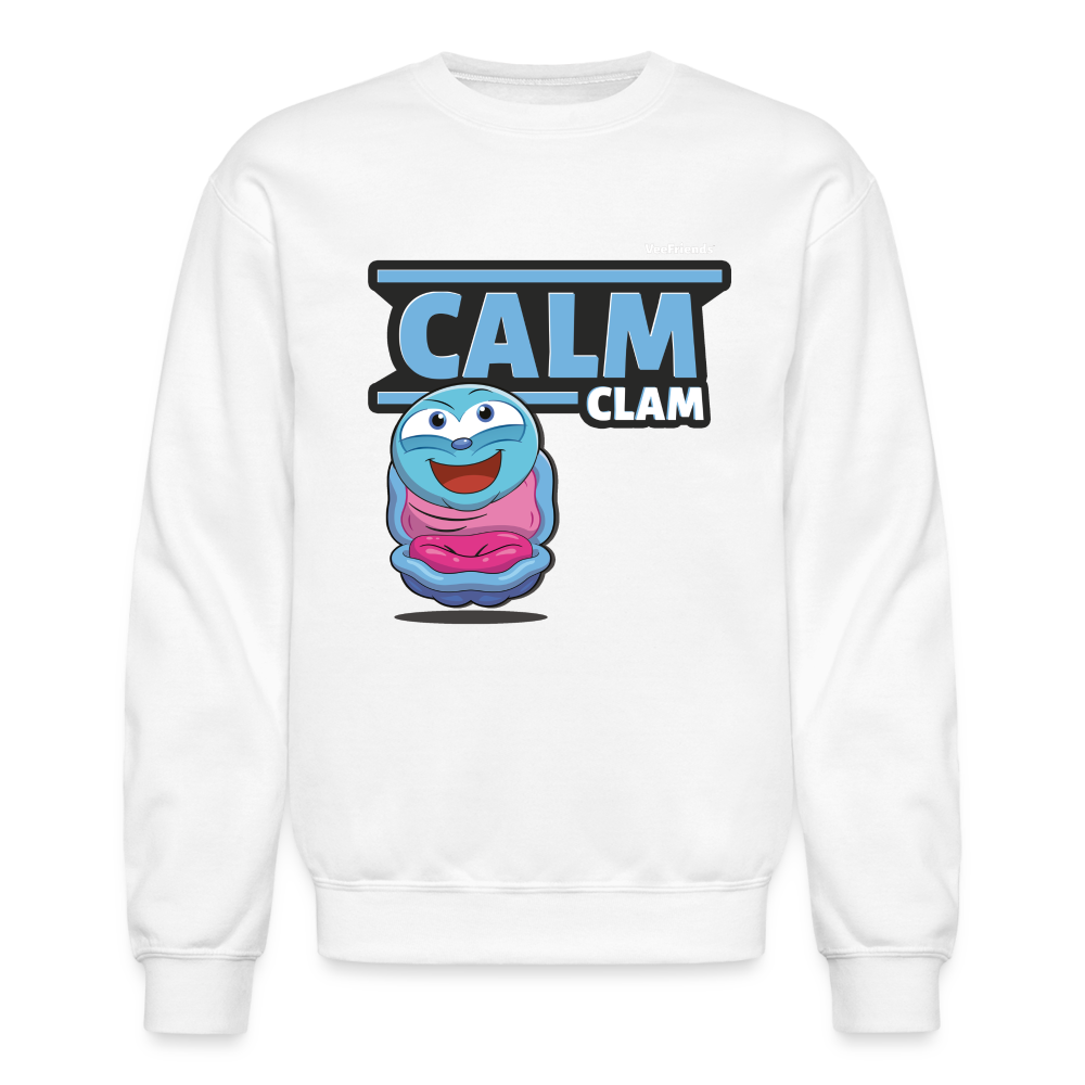 Calm Clam Character Comfort Adult Crewneck Sweatshirt - white
