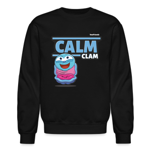 Calm Clam Character Comfort Adult Crewneck Sweatshirt - black