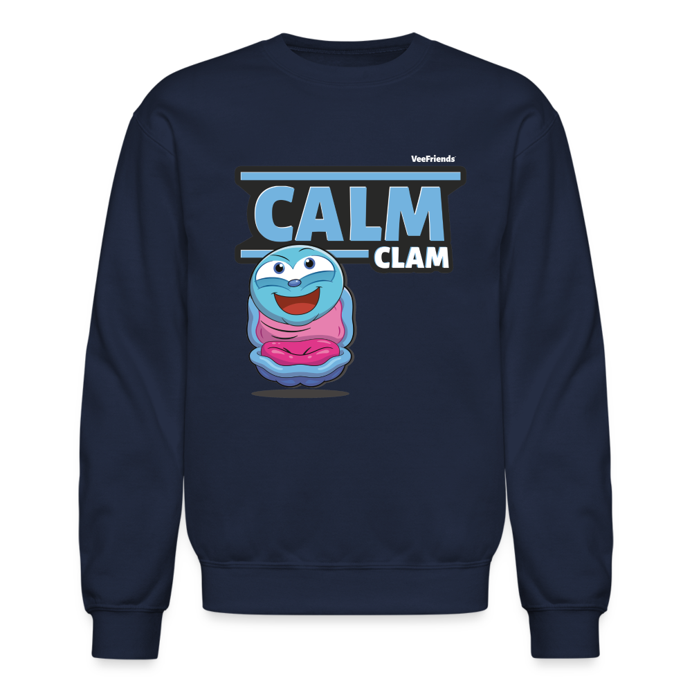 Calm Clam Character Comfort Adult Crewneck Sweatshirt - navy