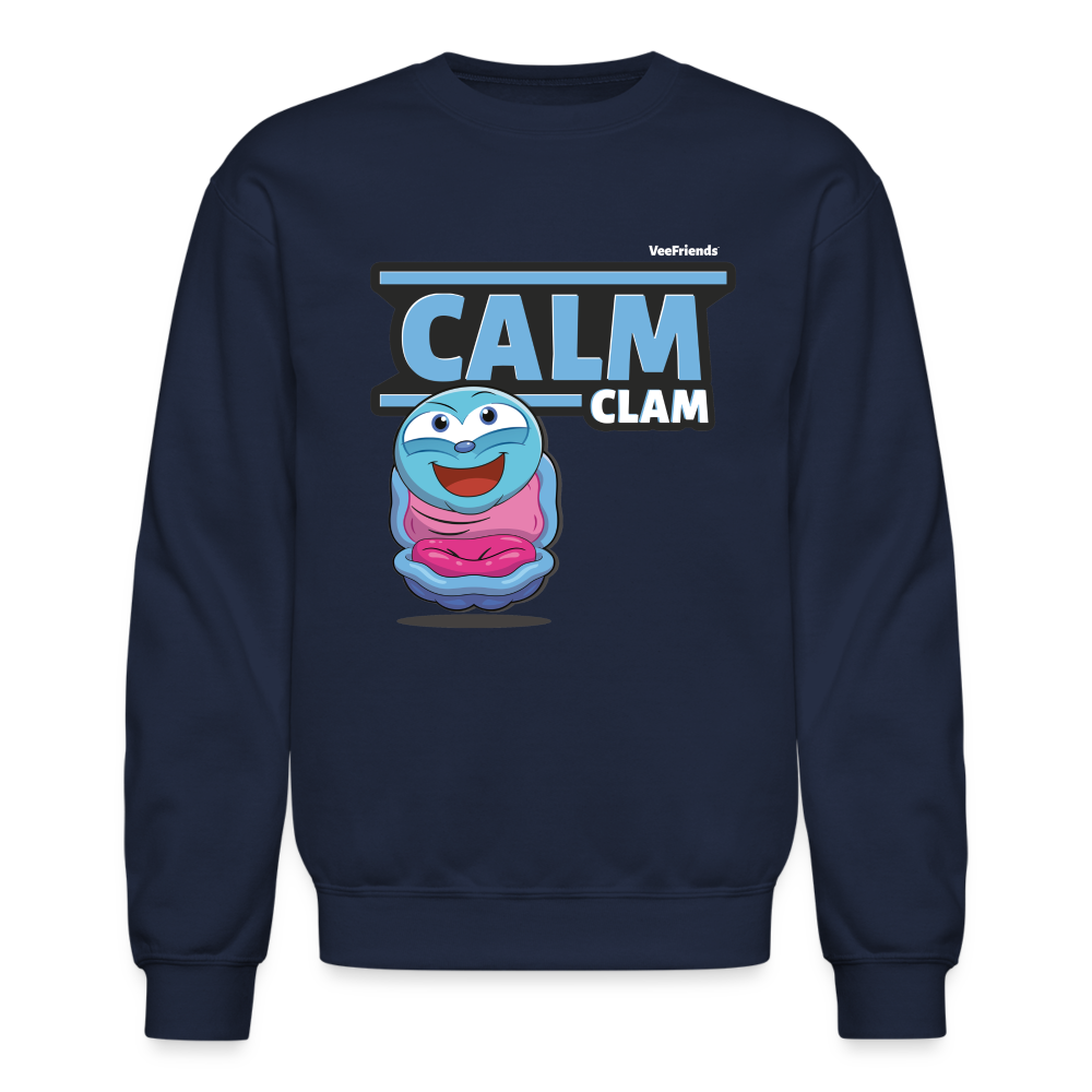 
            
                Load image into Gallery viewer, Calm Clam Character Comfort Adult Crewneck Sweatshirt - navy
            
        