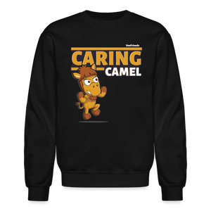 Caring Camel Character Comfort Adult Crewneck Sweatshirt - black