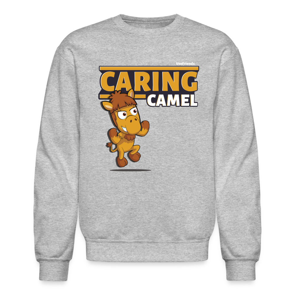 Caring Camel Character Comfort Adult Crewneck Sweatshirt - heather gray