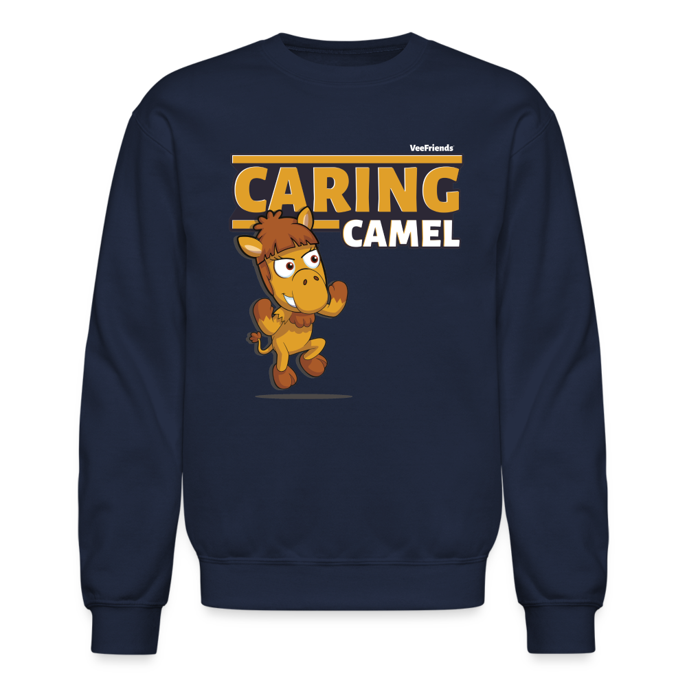 Caring Camel Character Comfort Adult Crewneck Sweatshirt - navy
