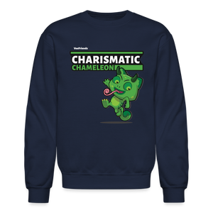 
            
                Load image into Gallery viewer, Charismatic Chameleon Character Comfort Adult Crewneck Sweatshirt - navy
            
        