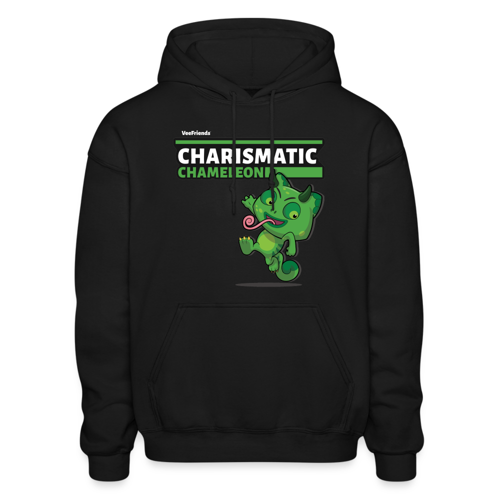 Charismatic Chameleon Character Comfort Adult Hoodie - black