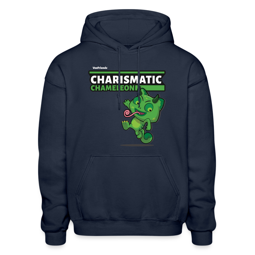 Charismatic Chameleon Character Comfort Adult Hoodie - navy