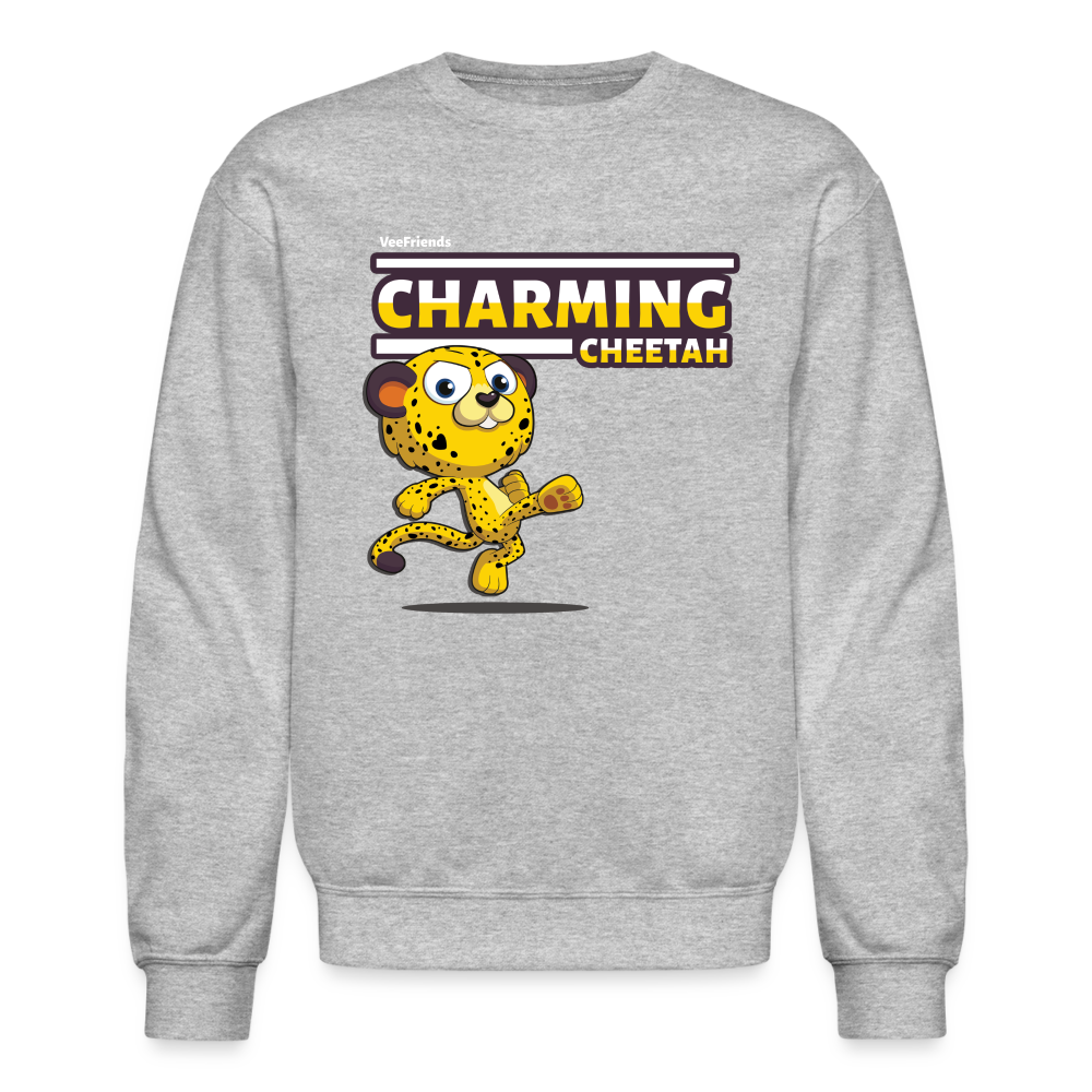 
            
                Load image into Gallery viewer, Charming Cheetah Character Comfort Adult Crewneck Sweatshirt - heather gray
            
        