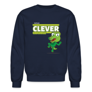 
            
                Load image into Gallery viewer, Clever Crocodile Character Comfort Adult Crewneck Sweatshirt - navy
            
        