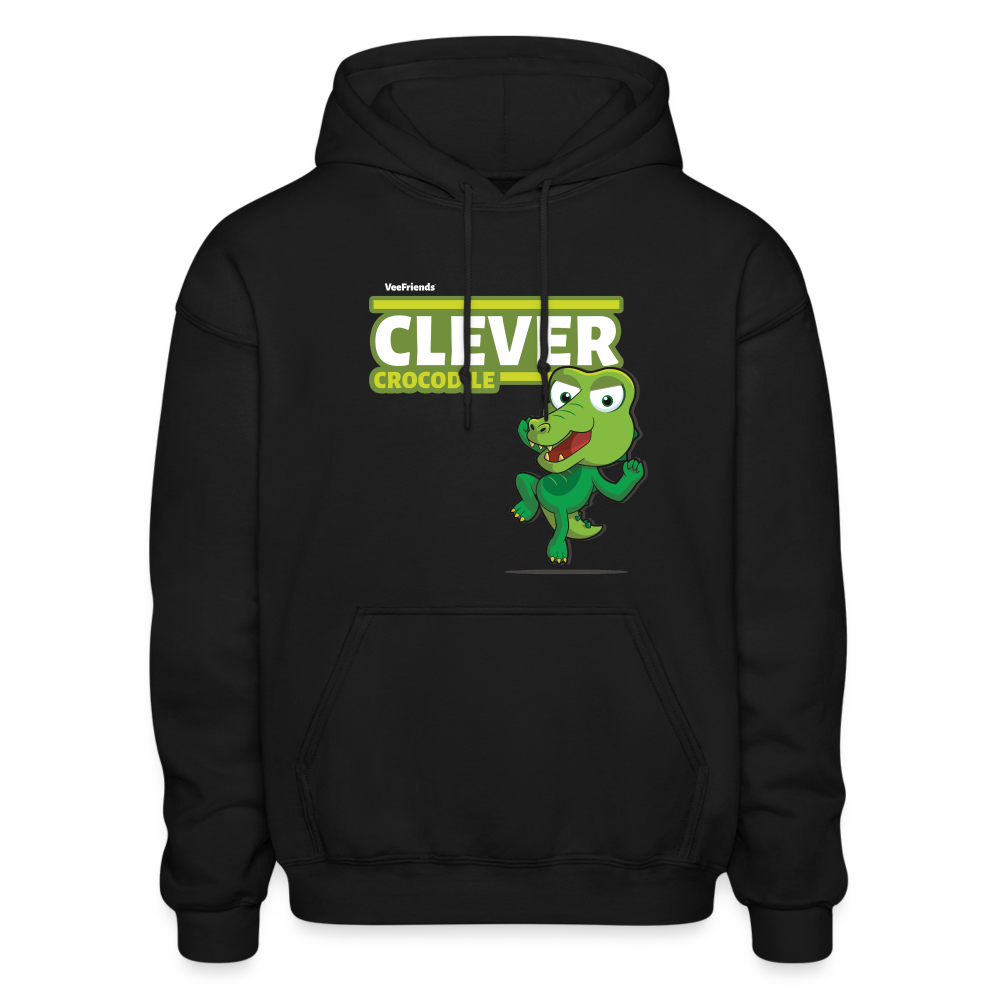 Clever Crocodile Character Comfort Adult Hoodie - black