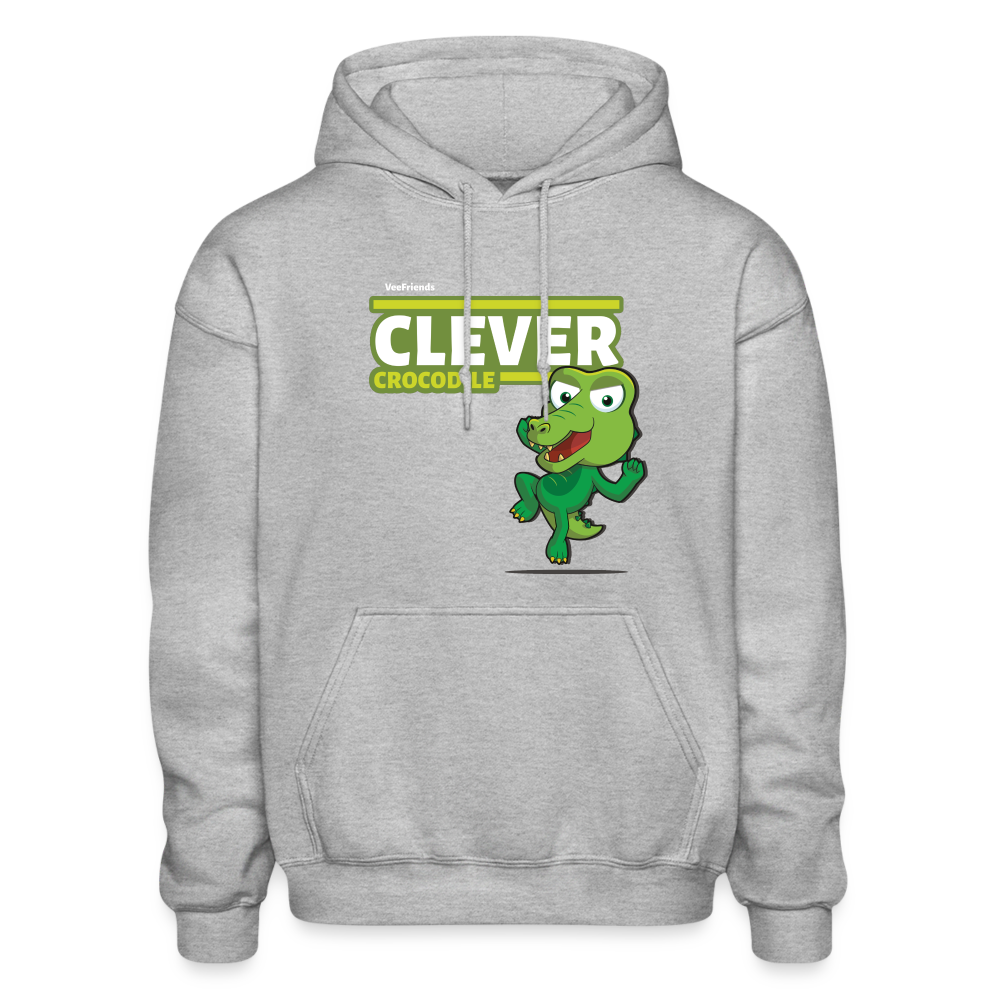Clever Crocodile Character Comfort Adult Hoodie - heather gray