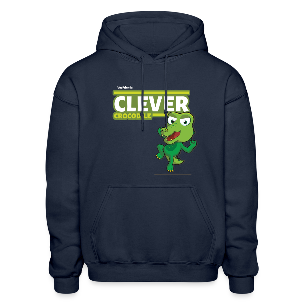 Clever Crocodile Character Comfort Adult Hoodie - navy