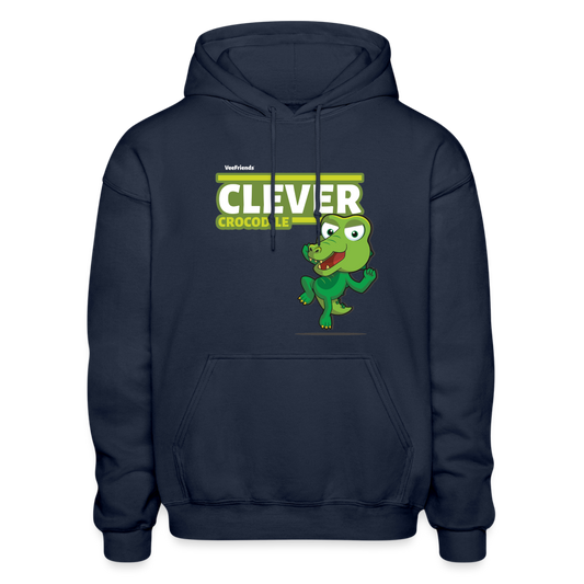 Clever Crocodile Character Comfort Adult Hoodie - navy