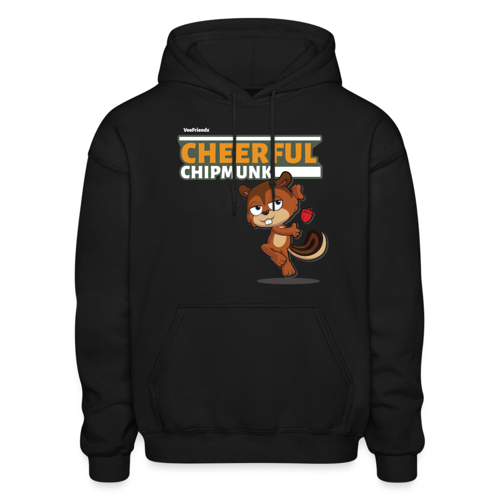 Cheerful Chipmunk Character Comfort Adult Hoodie - black