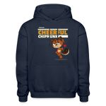 Cheerful Chipmunk Character Comfort Adult Hoodie - navy