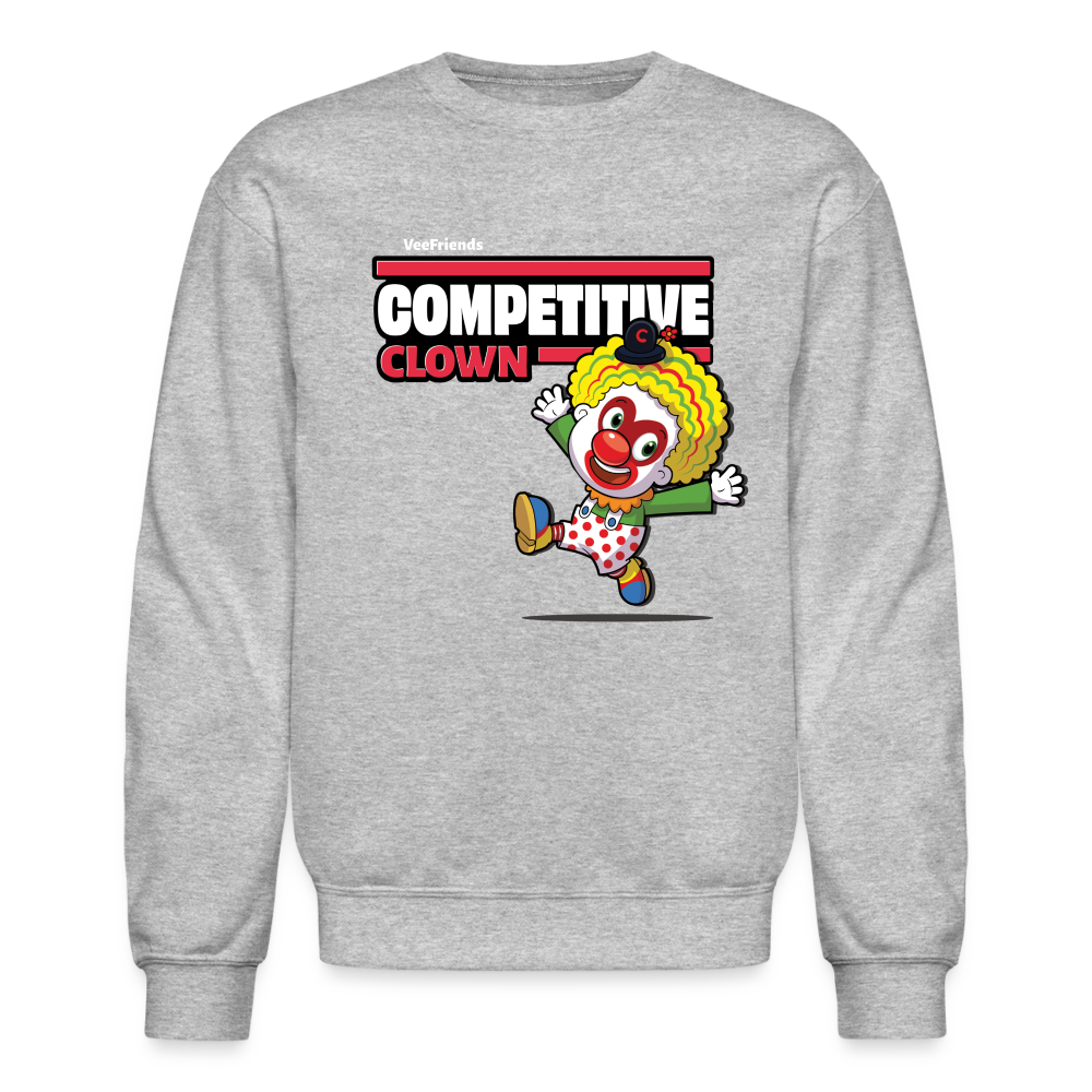 Competitive Clown Character Comfort Adult Crewneck Sweatshirt - heather gray