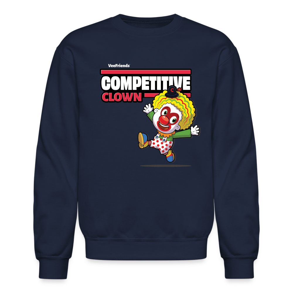 Competitive Clown Character Comfort Adult Crewneck Sweatshirt - navy