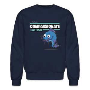 
            
                Load image into Gallery viewer, Compassionate Catfish Character Comfort Adult Crewneck Sweatshirt - navy
            
        