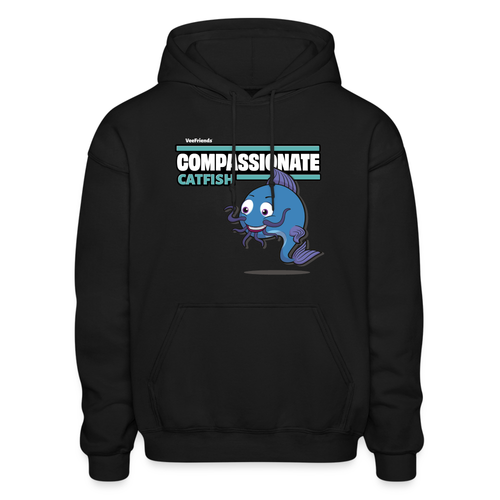 Compassionate Catfish Character Comfort Adult Hoodie - black